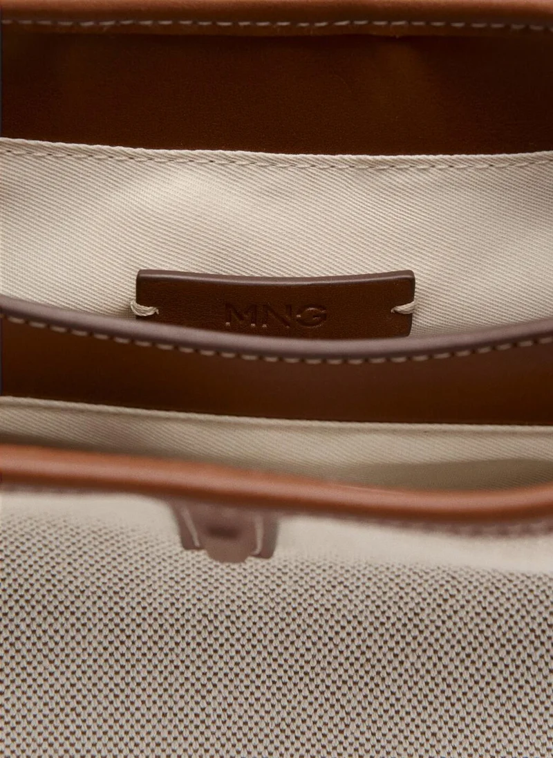 MANGO  Contrasting canvas bucket bag for Women | Best Price UAE