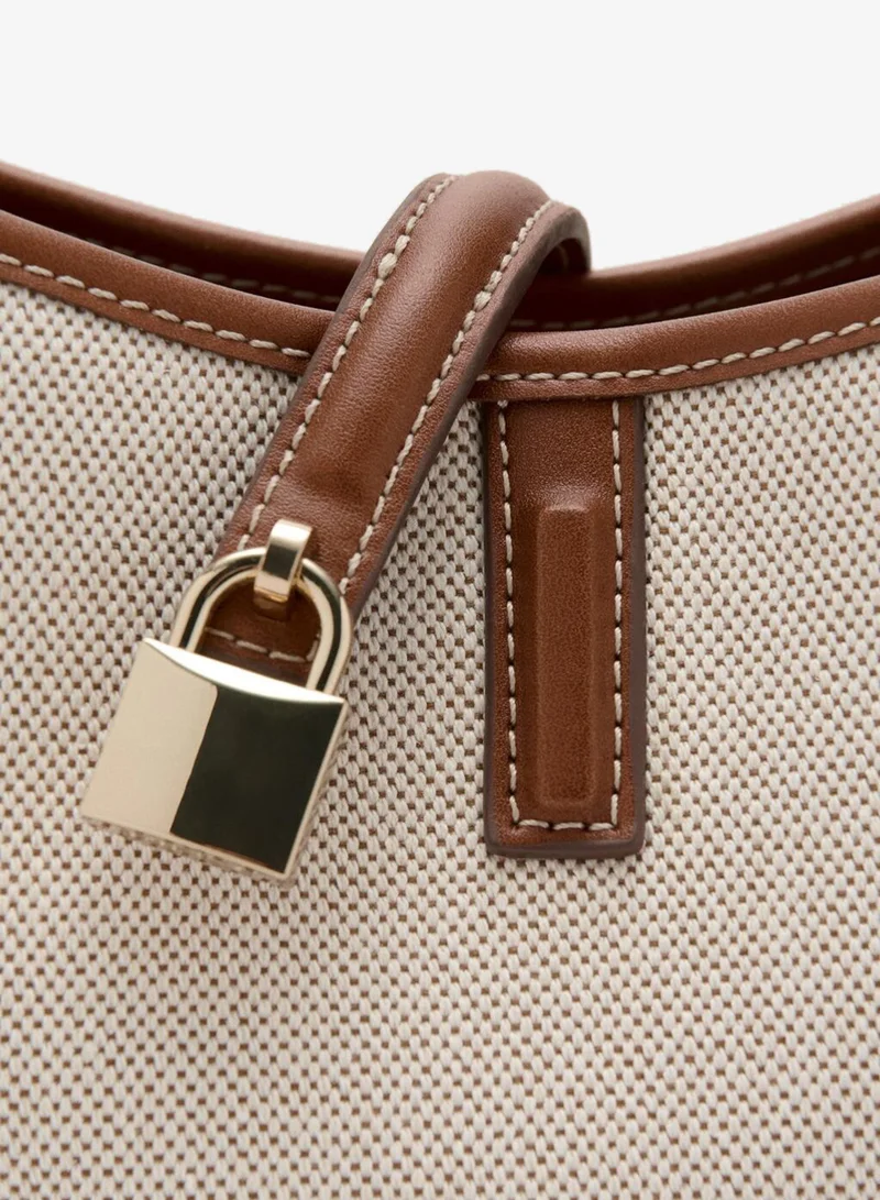Mango  Contrasting canvas bucket bag for Women | Best Price UAE