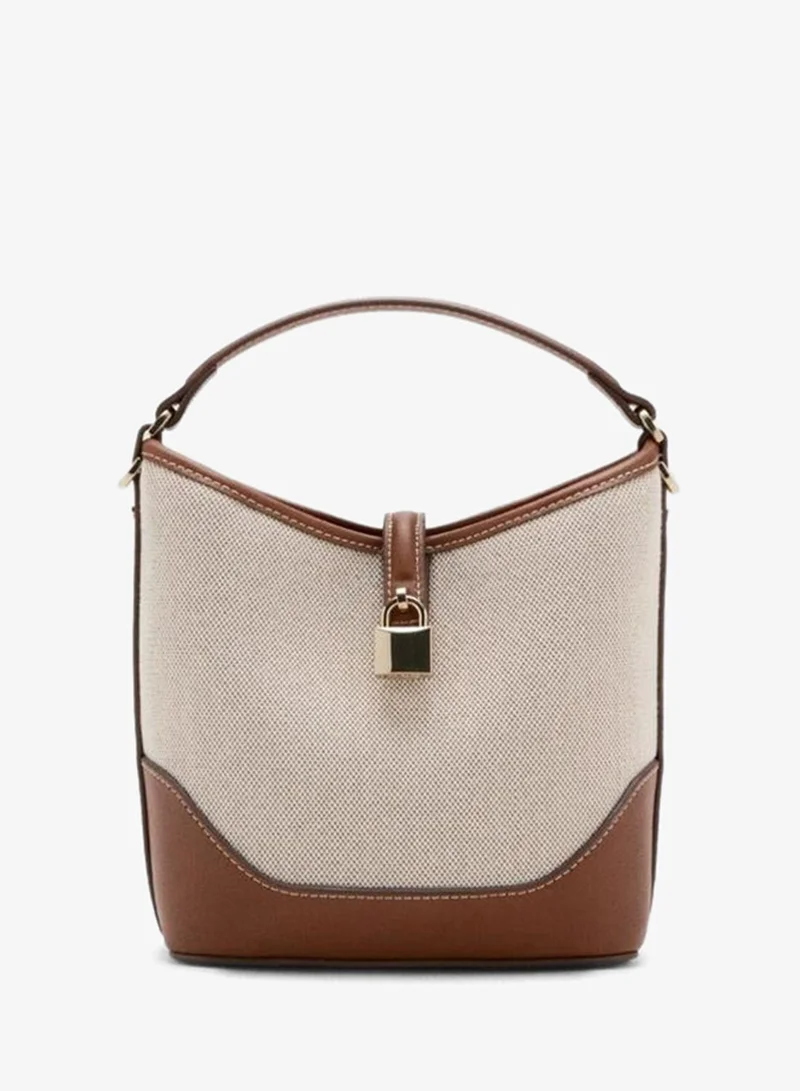 مانجو Contrasting canvas bucket bag