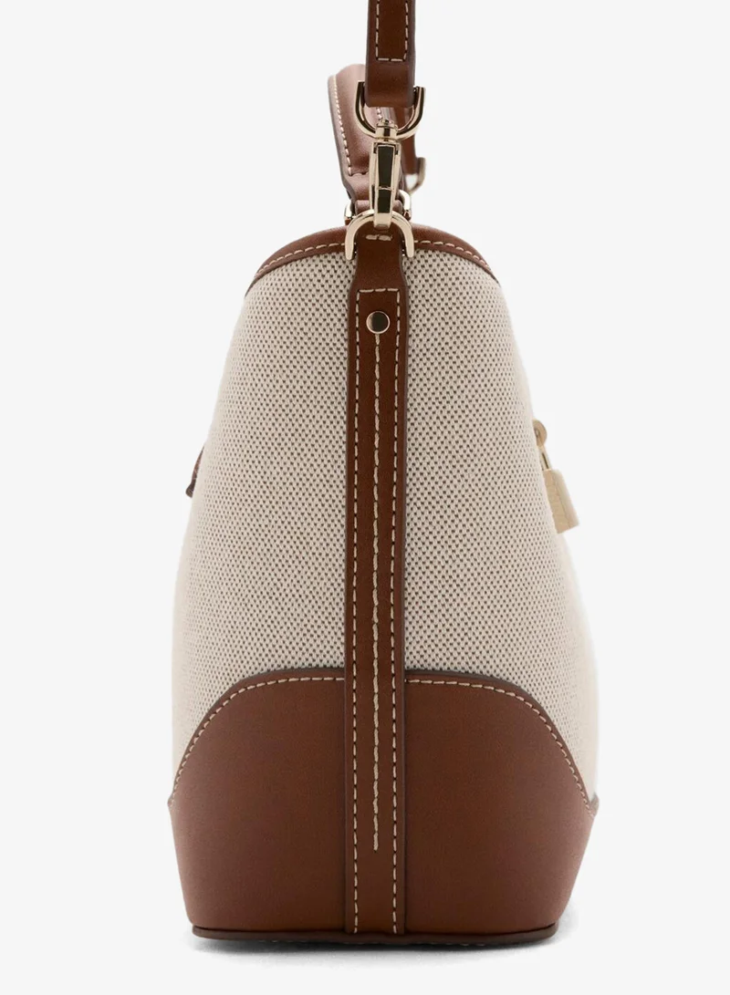 Mango  Contrasting canvas bucket bag for Women | Best Price UAE