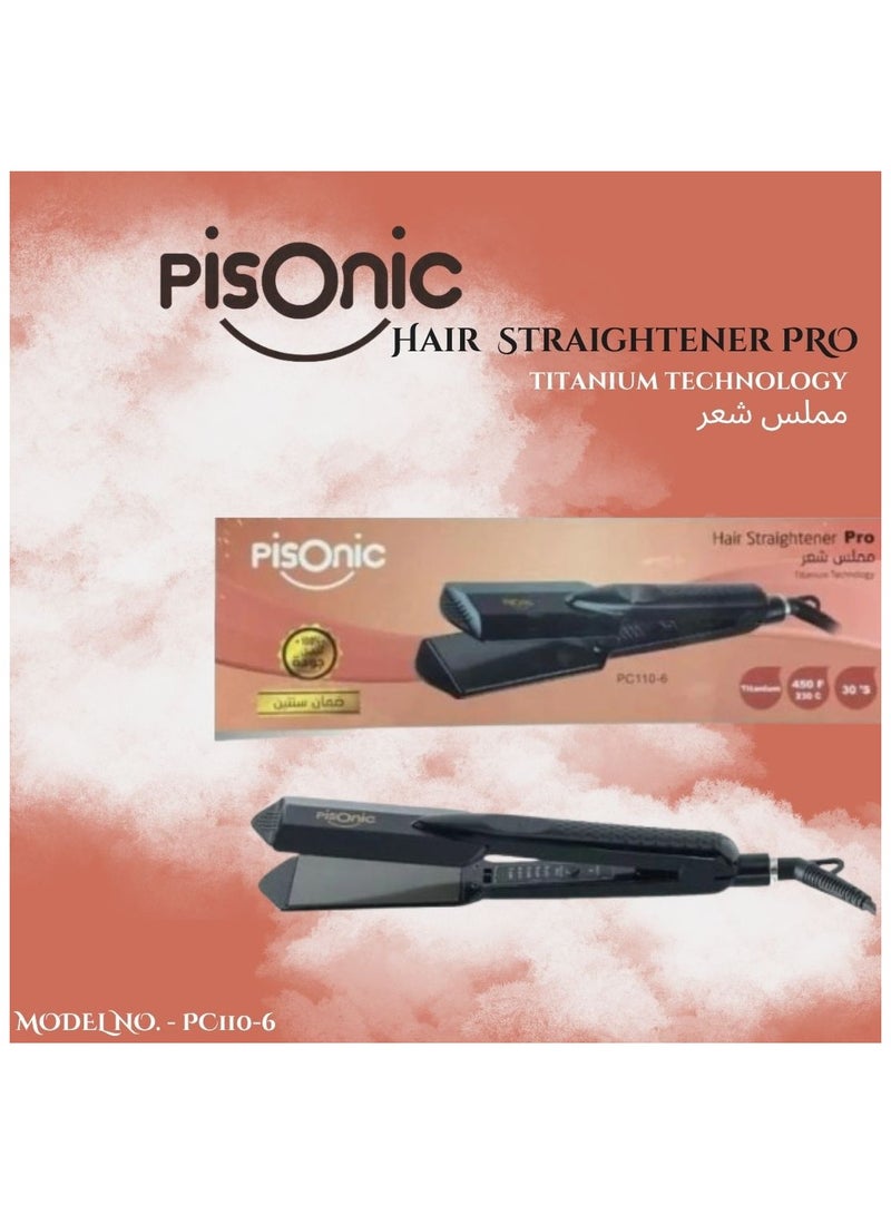 PISONIC HAIR STRAIGHTENER WITH WIDE PLATE TITANIUM TECHNOLOGY - Image 2