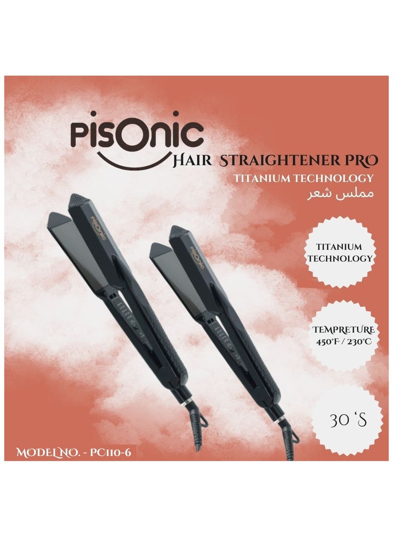 PISONIC HAIR STRAIGHTENER WITH WIDE PLATE TITANIUM TECHNOLOGY - Image 3
