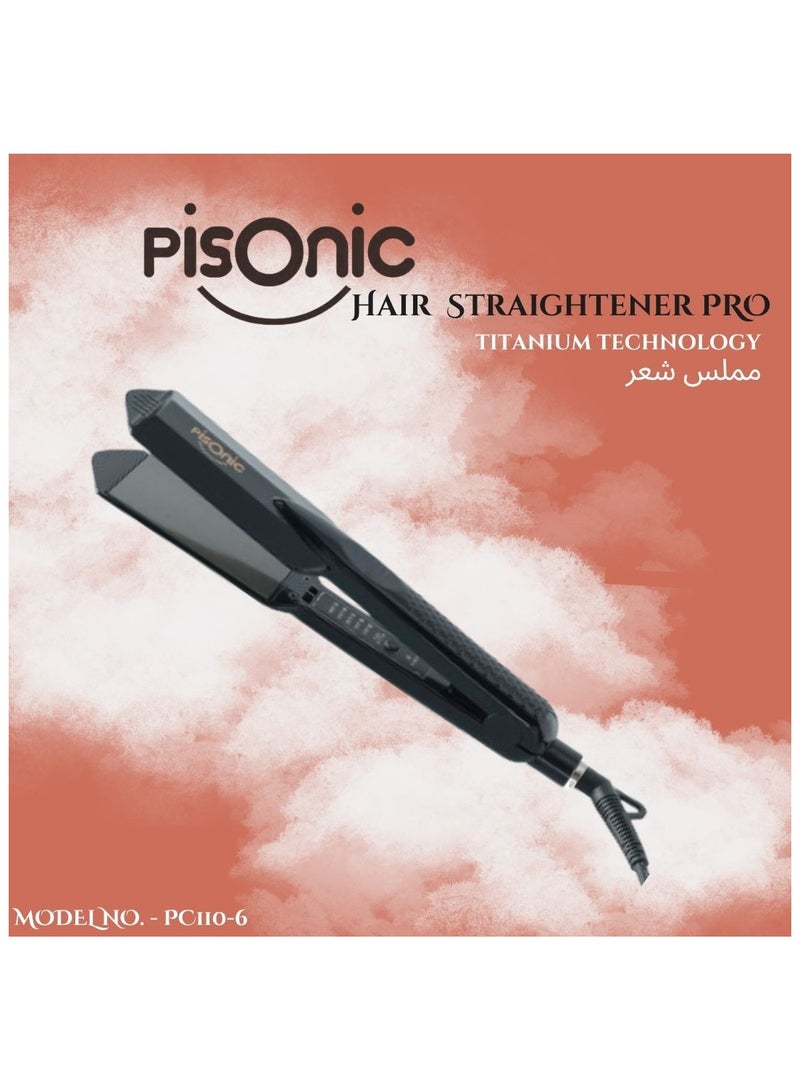 PISONIC HAIR STRAIGHTENER WITH WIDE PLATE TITANIUM TECHNOLOGY - Image 4