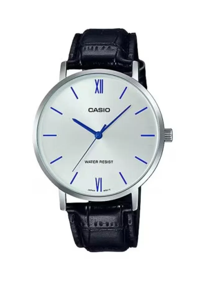 CASIO Men's Analog Display Watch With Black Leather Strap - MTP-VT01L-7B1UDF