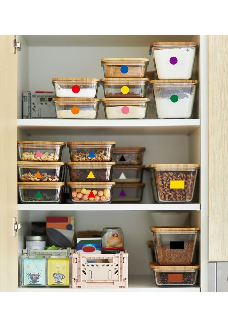 Zikra Multi-Shaped Color Coding Stickers Dot Triangle Square Rectangle Labels Coding Labels Dot Stickers for Toddlers Kid DIY Student Classroom Office Coloring Marking Organizing 10 Colors - Image 2