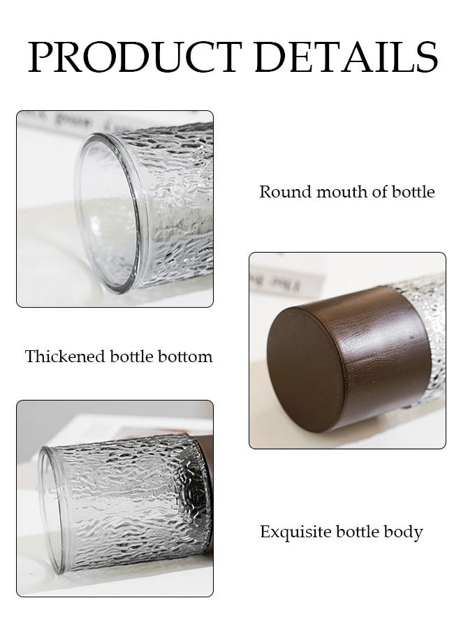 DUNISO 2 قطع مزهريات زهور زجاجية، مزهرية زهور بقاعدة خشبية، مزهريات مركز الزهور الفاخرة، مزهرية زهور زجاجية عصرية، مزهريات مركز الزهور الأسطوانية (10*10*20 سم/10*10*25 سم) - Image 3