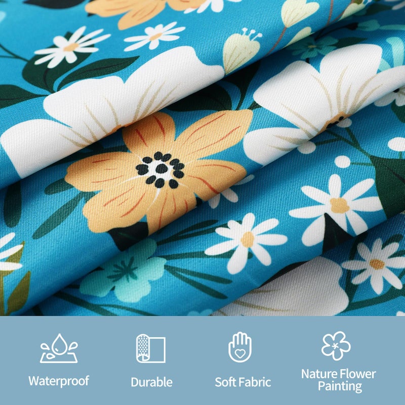 IHFAIO Floral Apron Women, 2 Pack Aprons for Women with Pockets, Waterproof Kitchen Apron Aprons for Cooking, Baking (Blue Yellow) - Image 4