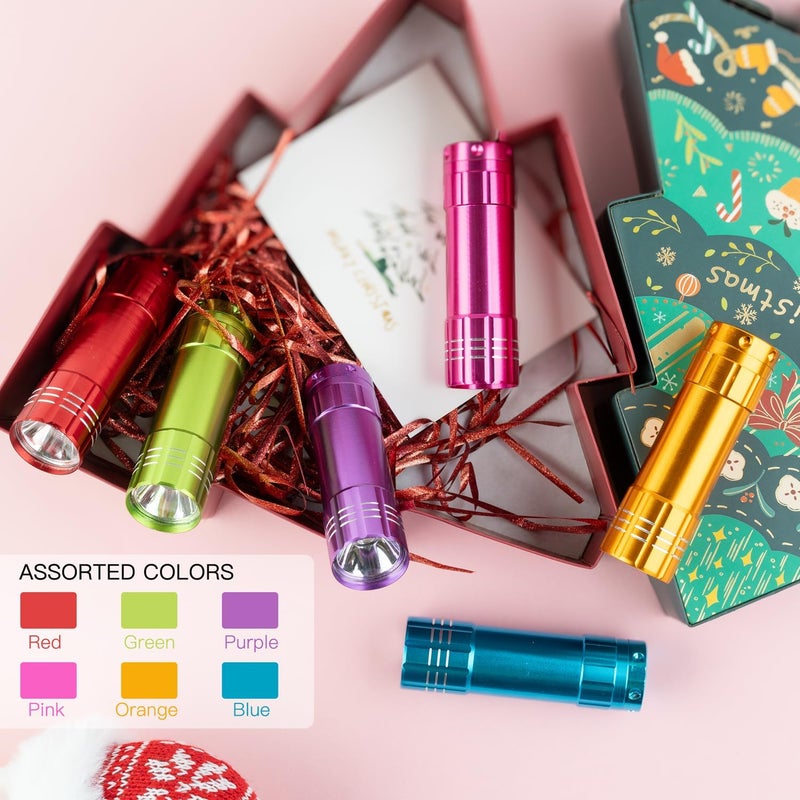KunHe 120 Pack Small Mini Cheap Flashlights Bulk with Batteries Aluminum LED Bulk Flashlight for Party Favor Emergency Power Outage Gift to Operation Christmas Child Items Bulk Christmas Gifts - Image 2