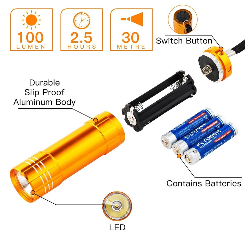 KunHe 120 Pack Small Mini Cheap Flashlights Bulk with Batteries Aluminum LED Bulk Flashlight for Party Favor Emergency Power Outage Gift to Operation Christmas Child Items Bulk Christmas Gifts - Image 3