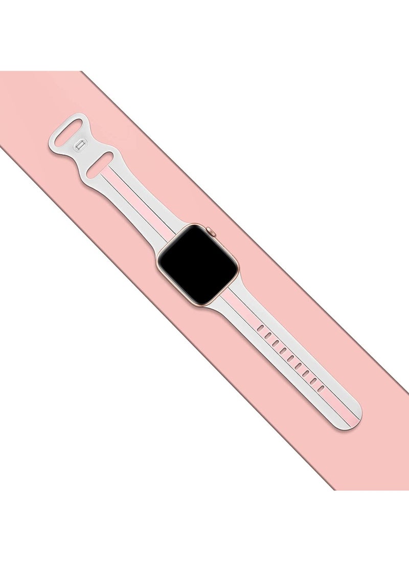 TEMPO Double Colors Bands Compatible with Apple Watch Ultra 2/1 Ultra 49mm 46mm 45mm 44mm 42mm for Men Women, Soft Silicone,Waterproof Strap for iWatch Series 10 9 8 7 6 5 4 3 2 1 SE  - Image 3