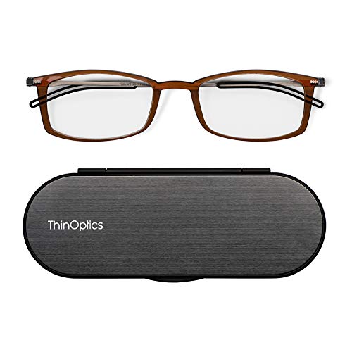 ThinOptics Unisex Adult Glasses Reading Regular Case Rectangle Brown 150 US - Image 3