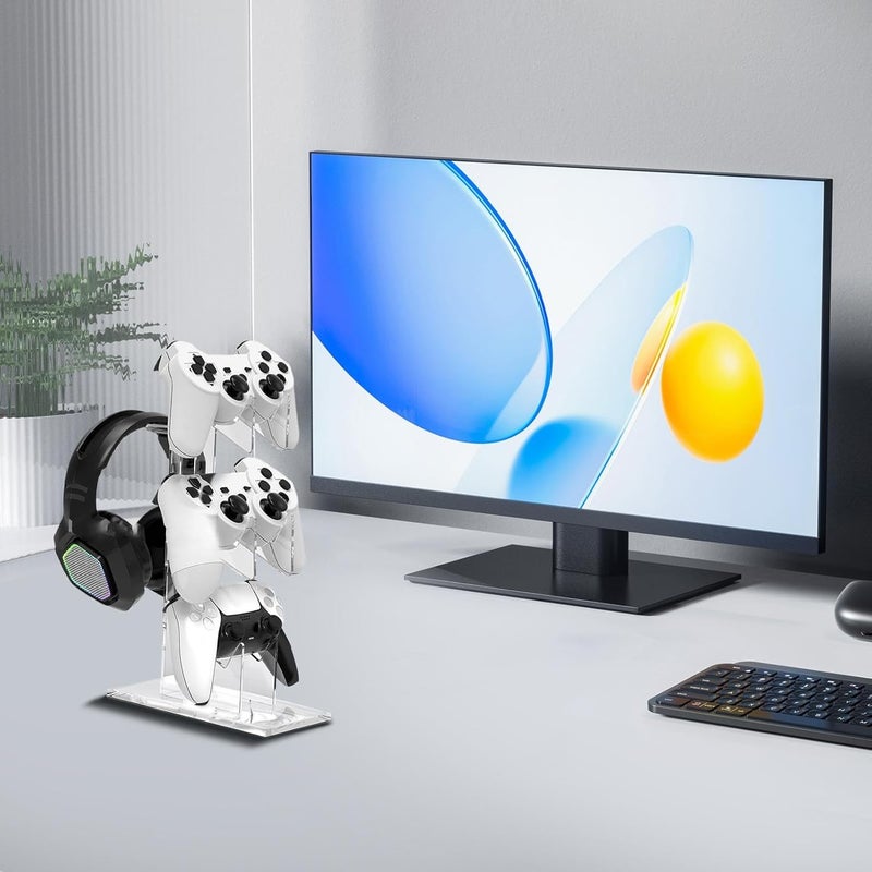 Transparent 3 Tier Vertical Game Console Headphone Stand Space Saving Display Shelves - Image 4