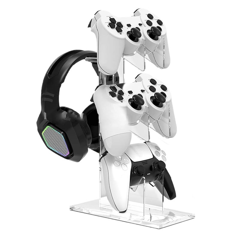 Transparent 3 Tier Vertical Game Console Headphone Stand Space Saving Display Shelves - Image 2