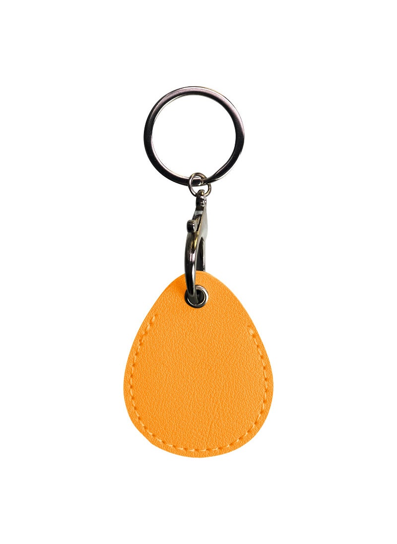 Generic PU Leather Drop Keychain Card Holder Turmeric drop shape 