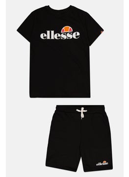 Kids Boy 2 Pieces Brand Logo T-Shirt And Short, Black Combo