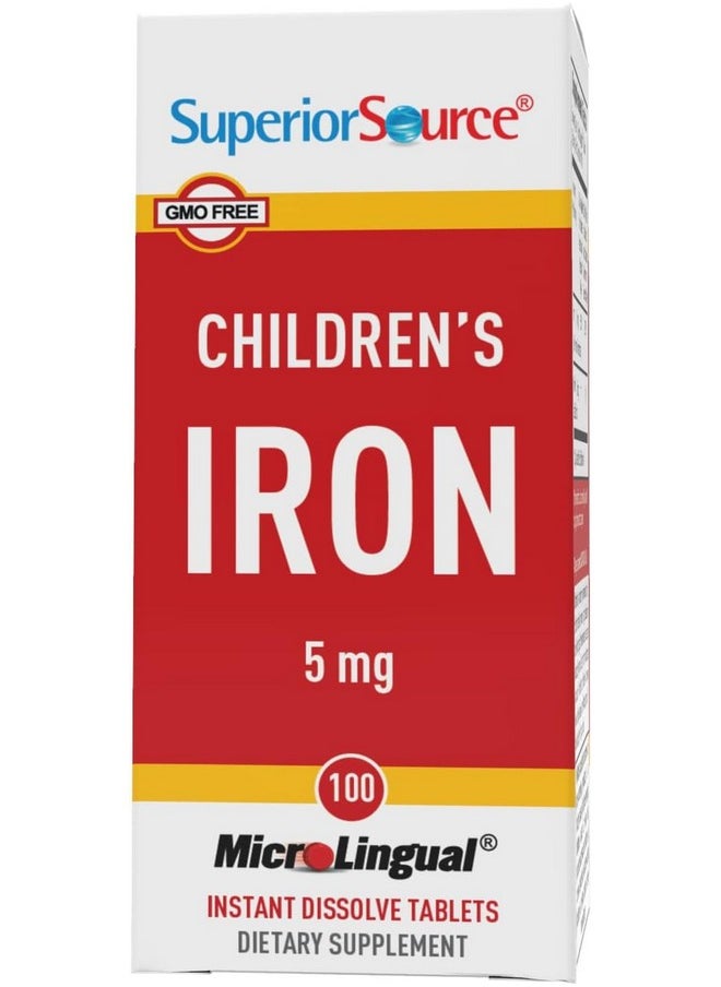 Superior Source Superior Source Children?s Iron 5 mg - Ferrous Fumarate Supplement for Kids - Iron Supplement for Cell Health & Development Support - Supplement Tablets for Toddlers - 100 Instant Dissolve Tablets  - Image 5