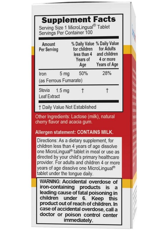 Superior Source Superior Source Children?s Iron 5 mg - Ferrous Fumarate Supplement for Kids - Iron Supplement for Cell Health & Development Support - Supplement Tablets for Toddlers - 100 Instant Dissolve Tablets  - Image 4
