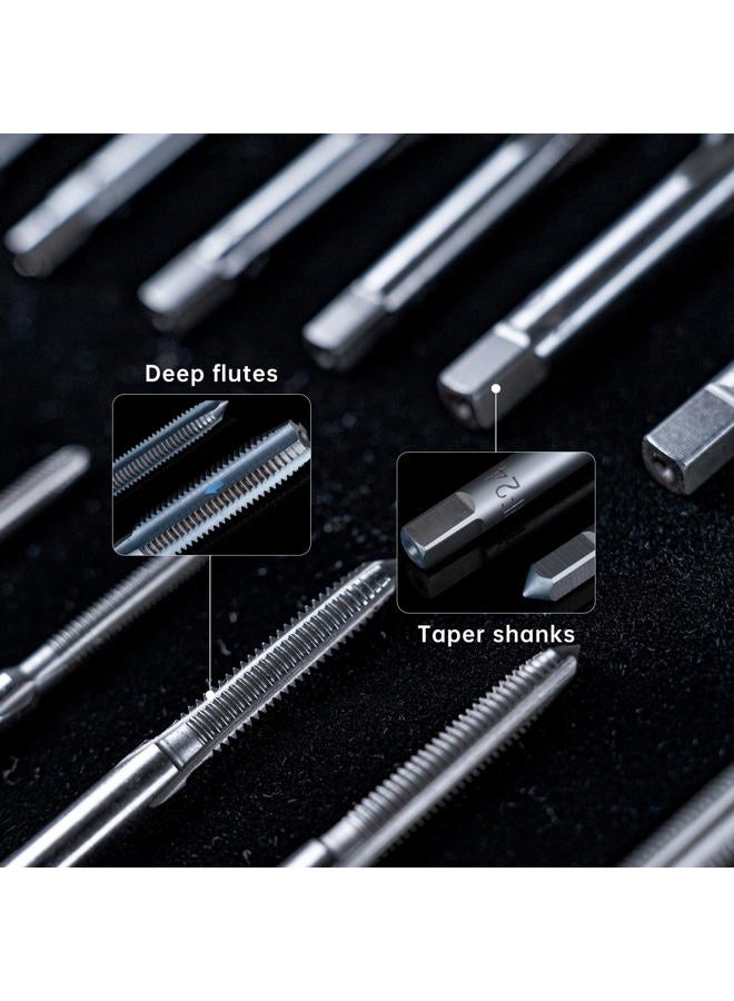 ROTATION 39-Piece Metric Tap and Die Set, Professional Threading Tool Kit for Internal & External Threads with Double-Layer Storage Case - Image 5