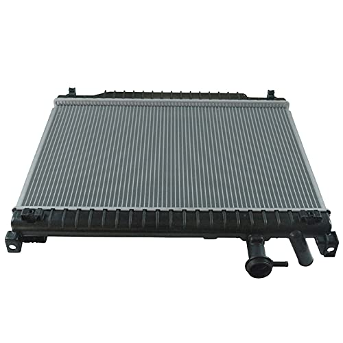 TRQ Radiator Assembly Aluminum Compatible with 04-07 Buick Rainier 06-09 Chevrolet Trailblazer 03-06 Trailblazer EXT 05-09 GMC Envoy Envoy XL 04-05 Envoy XUV Isuzu Ascender Saab 9-7x CU2563 GM3010421 - Image 2