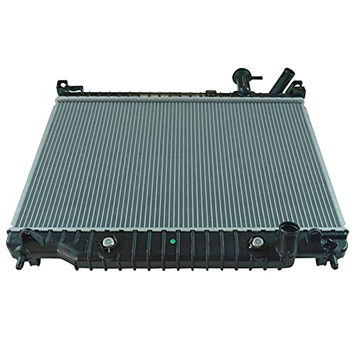TRQ Radiator Assembly Aluminum Compatible with 04-07 Buick Rainier 06-09 Chevrolet Trailblazer 03-06 Trailblazer EXT 05-09 GMC Envoy Envoy XL 04-05 Envoy XUV Isuzu Ascender Saab 9-7x CU2563 GM3010421 - Image 4