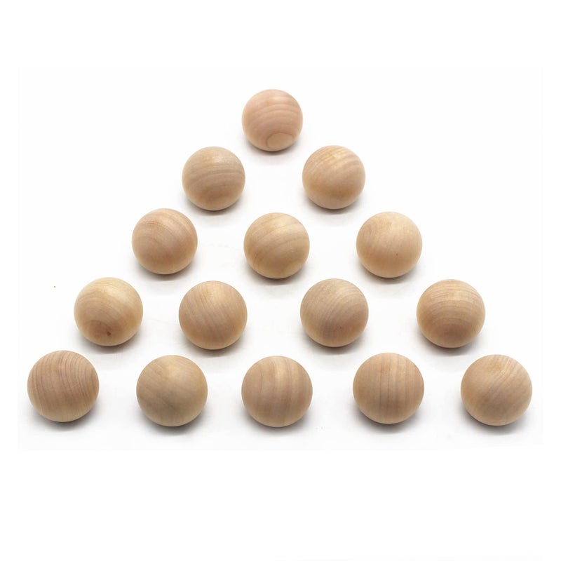 WEICHUAN 112 Unfinished Wood Ball Drawer Knobs Pulls Handles Kitchen Cabinets Furniture Dresser Wardrobe Cupboard Drawer Knobs Pulls Handles Pack of 15