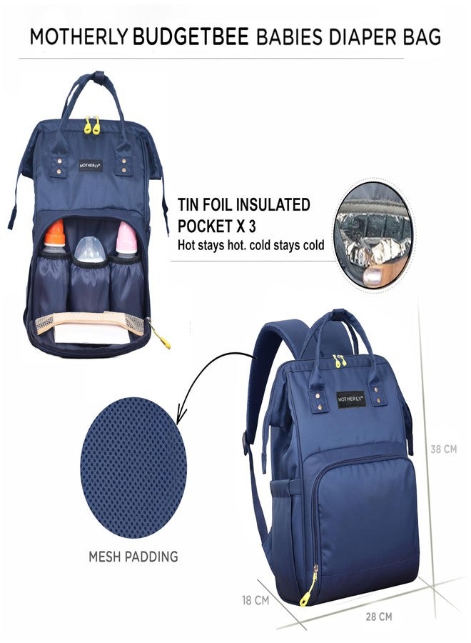 Motherly BudgetBee Diaper Bag for Mothers for Travel, Maternity Bag for Newborn Baby, Mother Travelling Bag, Multiple Pocket Water Resistant Hospital Bag for mom(Navy Blue) - Image 2