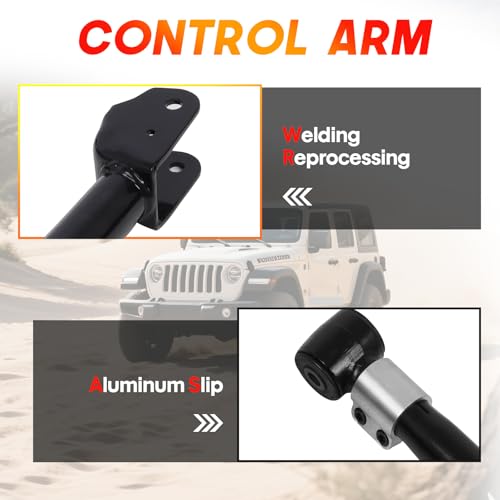 Autoptzxd Adjustable Front Upper/Lower Control Arms for 2018-2024 Jeep Wrangler JL 0-4.5" Lift kits Suspension Control Arm(SET OF 4) - Image 3