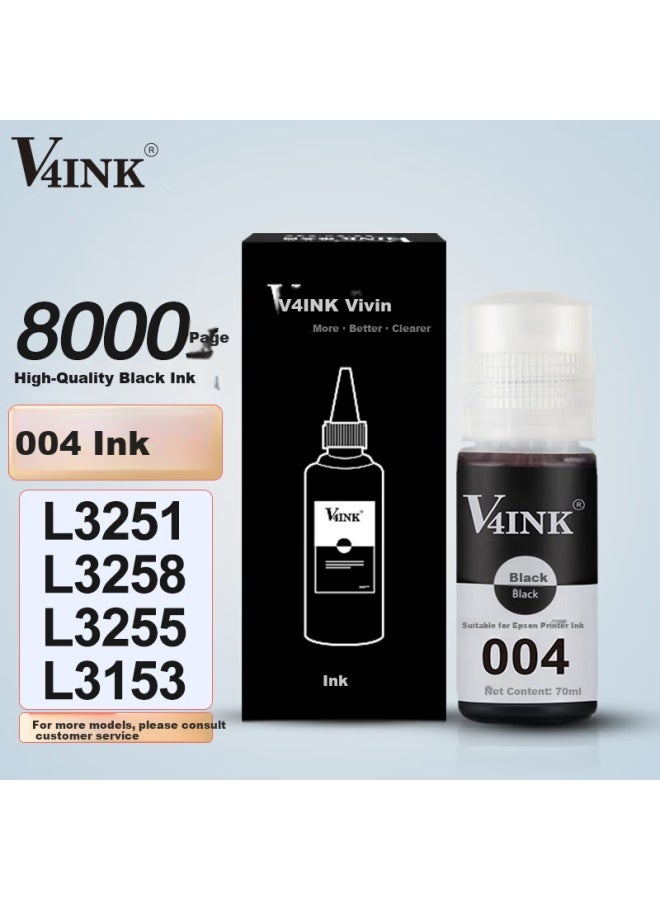 V4ink Compatible With Epson 004 Ink L3255 Epson Ink L3258 Black L3251 Ink L3256 L3153 Printer L3267 L3253 L3118 L3151 - Image 5