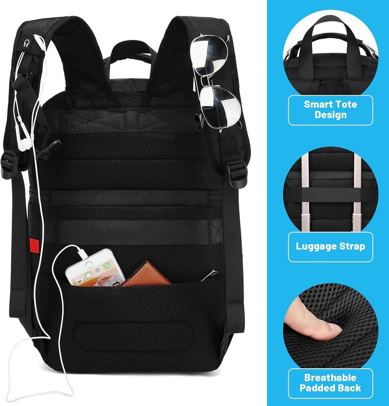 SINVICKO Insulated Cooler Backpack - Double Deck Leakproof Lunch Bag for Men and Women, Black & Red - Image 4