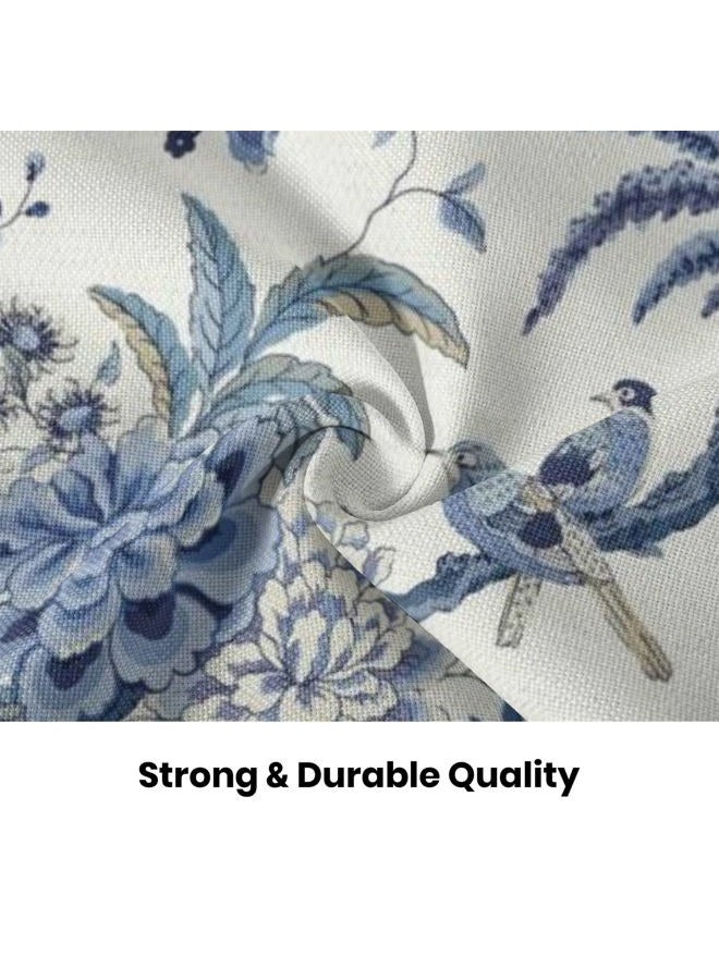 GIOPAMGO Chinoiserie Spring Pillow Covers 24x24 Set of 2, Vintage Bule Birds Flowers Farmhouse Decorations Throw Pillow Covers Blue and White Outdoor Decorative Linen Cushion Case for Couch Sofa Home - Image 5
