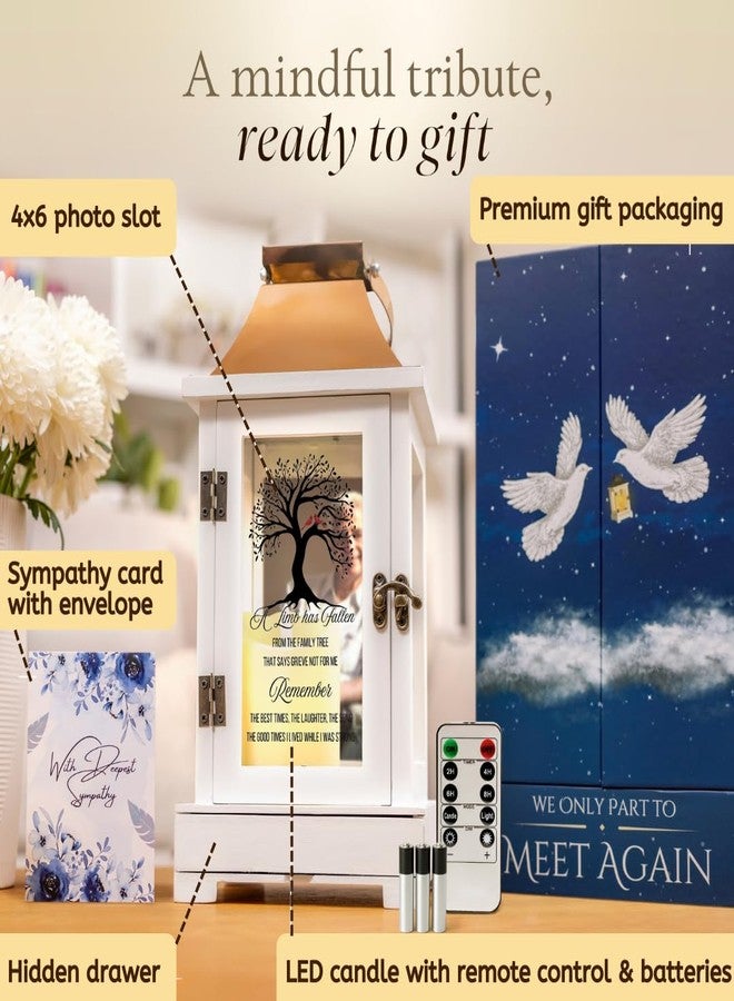 STILLWIND Memorial Lantern with Drawer for Keepsakes - Sympathy Gifts for Loss of Loved One - Memorial Gifts, Bereavement Gifts, Funeral Gifts, Grief Gifts for Women / Men (Candle, Remote, Batteries) - Image 2