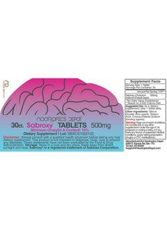 Nootropics Depot Sabroxy® Tablets ; 500Mg ; 30 Count ; Minimum 10% Oroxylina ; Oroxylum Indicum ; May Help Promote Focus & Motivation ; May Help Promote Cognitive Function  - Image 3