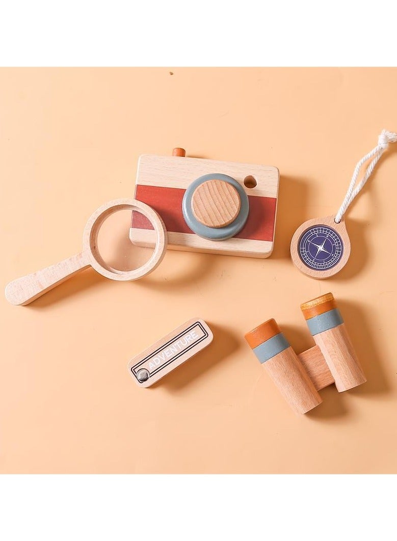 general Outdoor Insect Observation Set for Kids with Simulation Binoculars Camera Exploration Playhouse Compass and Magnifying Glass Set - Image 3