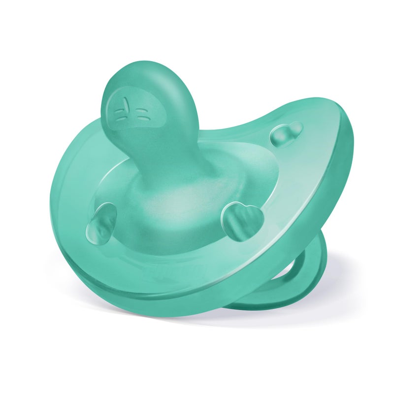 Chicco PhysioForma Silicone Orthodontic Pacifier, 6-16m | 100% Soft Silicone | Supports Breathing & Oral Development | Satin-Textured Nipple | Includes Sterilizing Case | BPA Free | Blue/Green, 2pk - Image 5