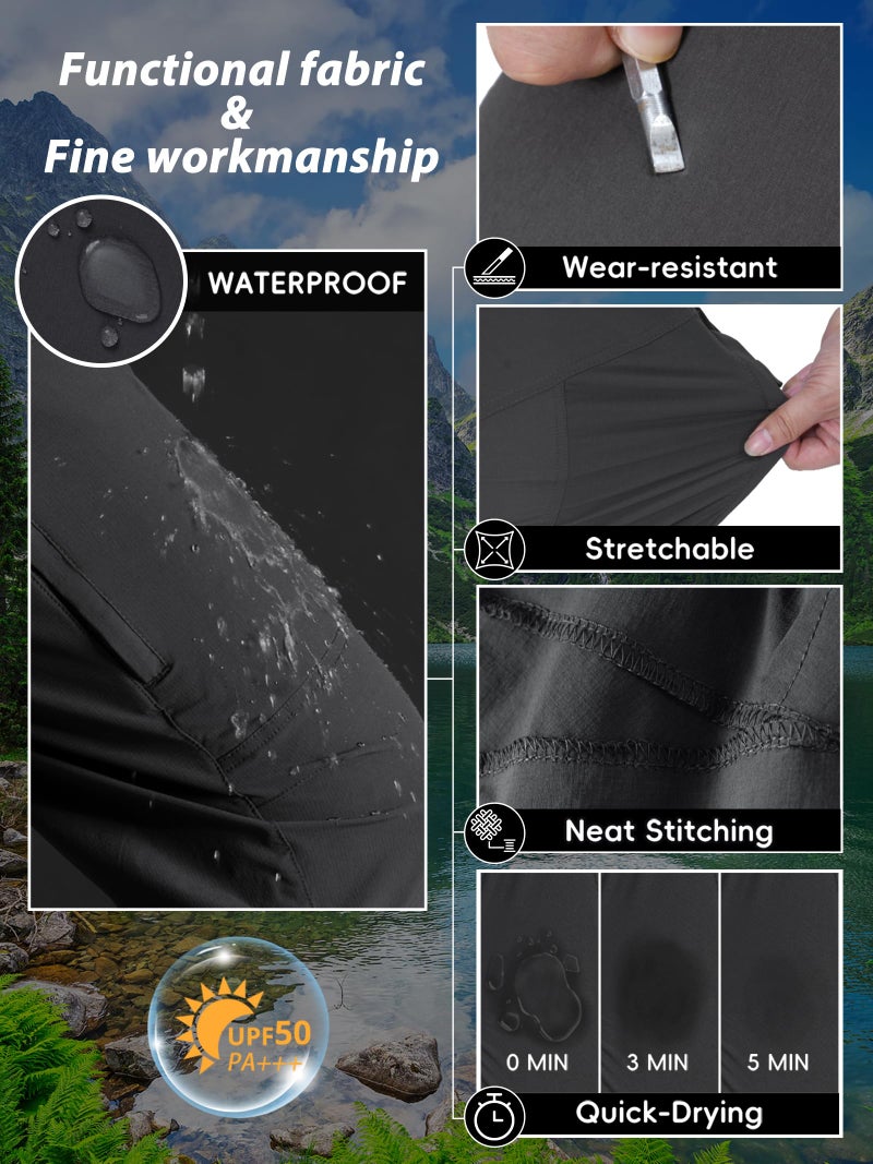 Zoofly Mens Work Cargo Pants Waterproof Lightweight Nylon Flex Tactical Pants for Men Quick Dry Comfortable Outdoor (Black, 36W*30L) - Image 5