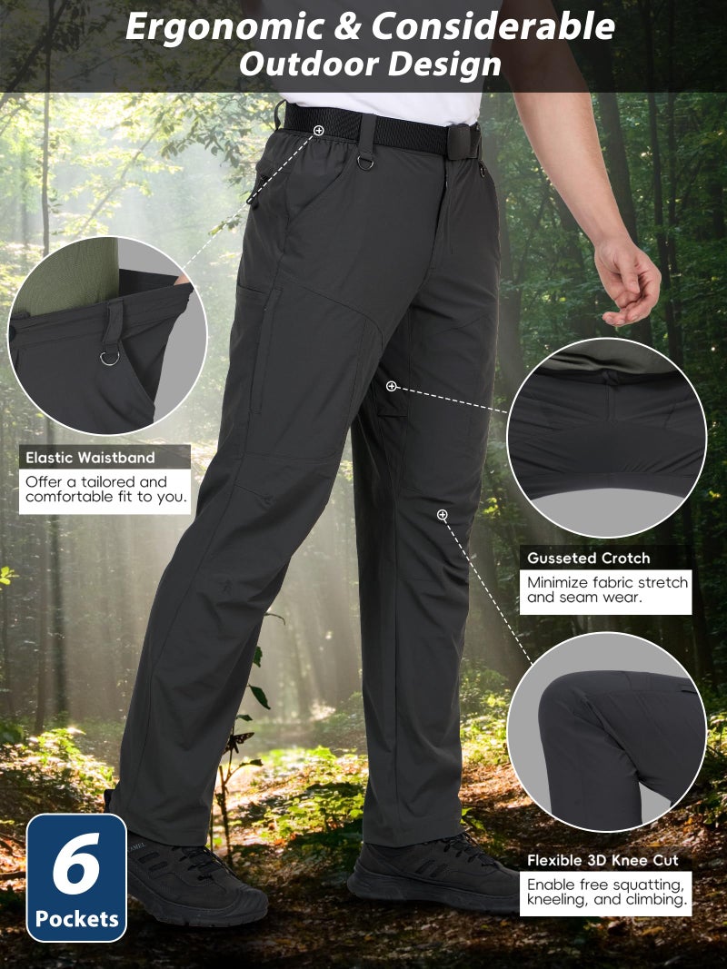 Zoofly Mens Work Cargo Pants Waterproof Lightweight Nylon Flex Tactical Pants for Men Quick Dry Comfortable Outdoor (Black, 36W*30L) - Image 4
