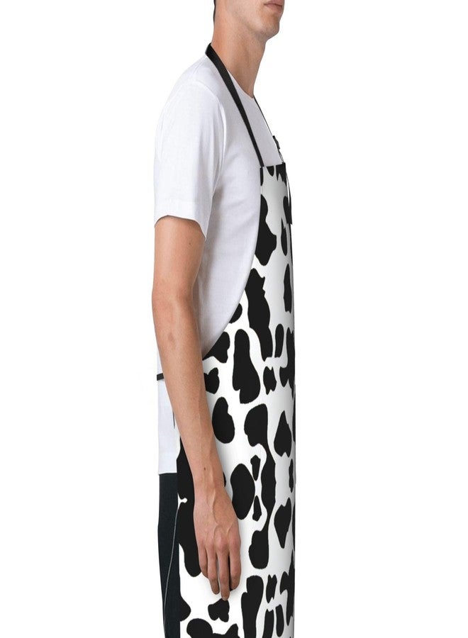 ASYG Cow Print Apron Cute Cow Apron for Women Men Kitchen Apron with Pockets for Cooking Baking Gardening Cow Gift - Image 4