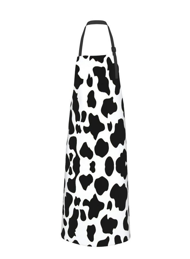 ASYG Cow Print Apron Cute Cow Apron for Women Men Kitchen Apron with Pockets for Cooking Baking Gardening Cow Gift - Image 3