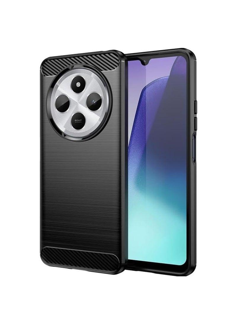 Generic Xiaomi Redmi 14C 4G Case,Carbon Fiber Brushed TPU Shock-Absorption Silicone Cover, Anti-Scratch Shockproof Protective Case Cover for Redmi 14C 4G (Black)  - Image 1