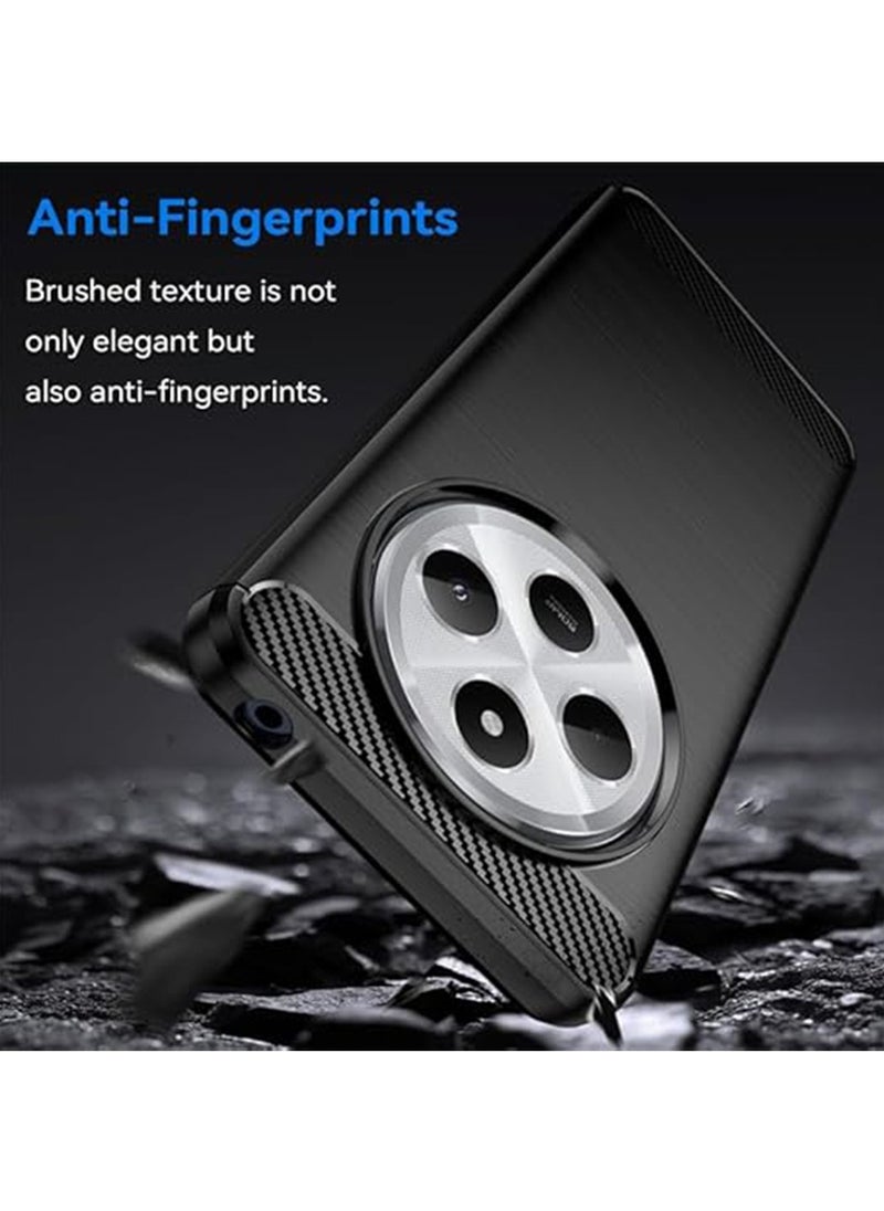 Generic Xiaomi Redmi 14C 4G Case,Carbon Fiber Brushed TPU Shock-Absorption Silicone Cover, Anti-Scratch Shockproof Protective Case Cover for Redmi 14C 4G (Black)  - Image 3