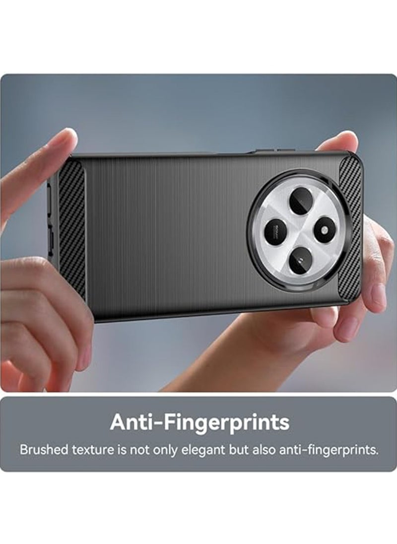 Generic Xiaomi Redmi 14C 4G Case,Carbon Fiber Brushed TPU Shock-Absorption Silicone Cover, Anti-Scratch Shockproof Protective Case Cover for Redmi 14C 4G (Black)  - Image 5