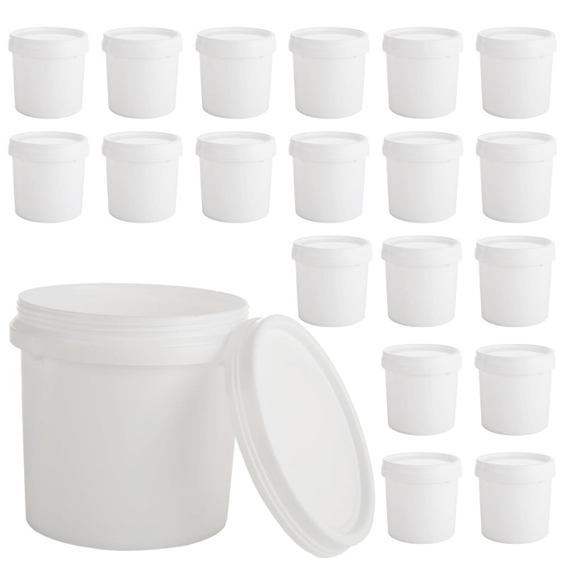 AKOLAFE 20 Pack Paint Buckets for Painting Empty Paint Cans Quart Plastic Paint Containers with Lids 2 Pint Plastic Paint Can 14 Gallon Paint Pail Small Paint Storage Containers for Leftover Paint - Image 2