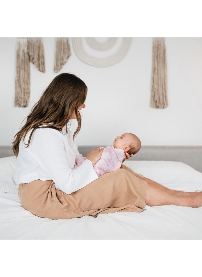 aden + anais aden + anais Essentials Swaddle Blanket, Muslin Blankets for Girls & Boys, Baby Receiving Swaddles, Newborn Gifts, Infant Shower Items, Toddler Gift, Wearable Swaddling Set, 4 Pack, Damsel  - Image 4