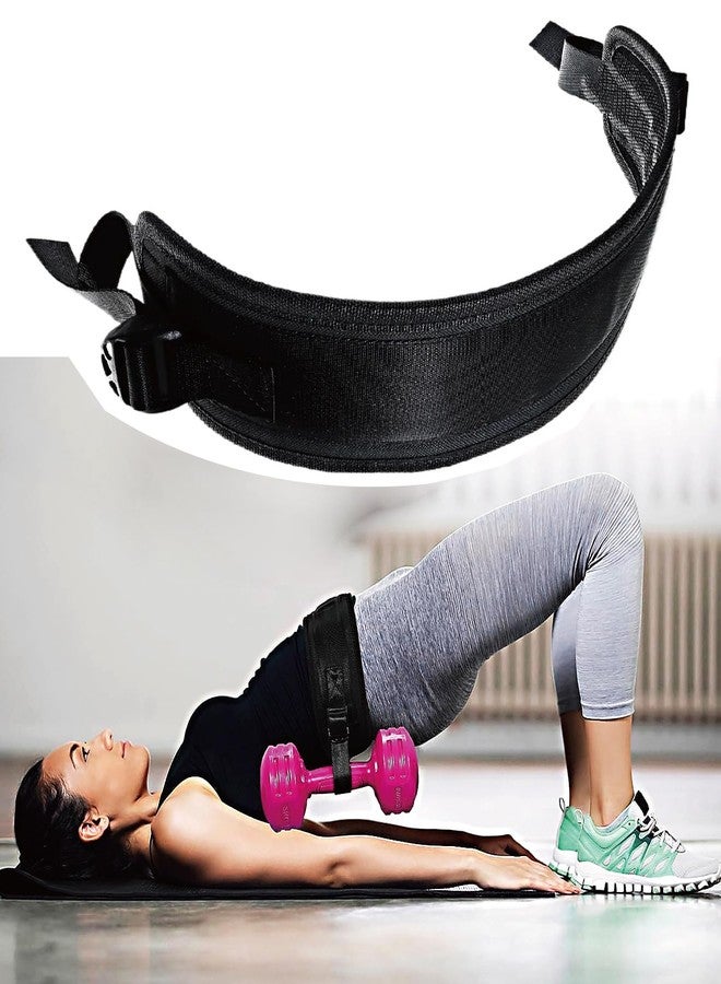 SquEqu Hip Thrust Belt WITHOUT Dumbbell Booty Belt Non-Slip Padded Glute Trainer Weighted Belts for Dumbbells Kettlebells Bumper Plates Weight Glute Workout Lower Body Strength Training Exercise Home Gym Plank - Image 3