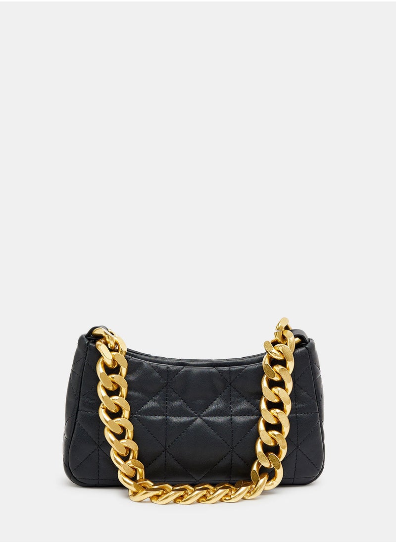 MANGO - Quilted Chain Shoulder Strap - Image 1