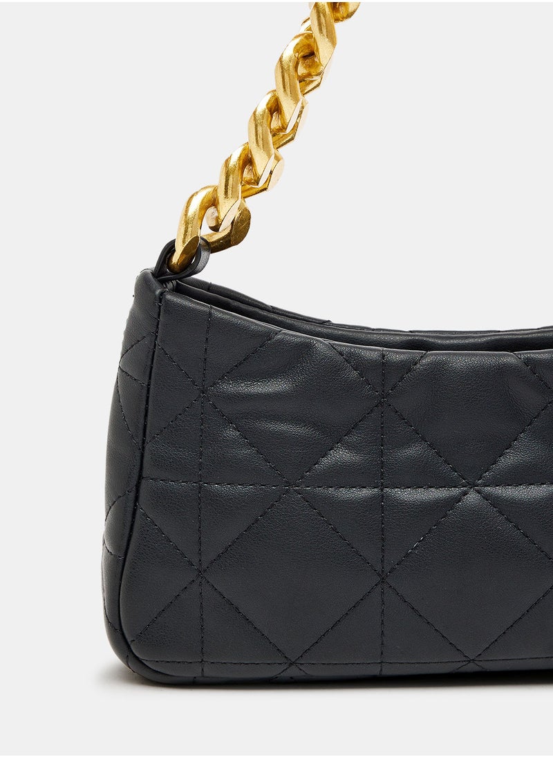 MANGO - Quilted Chain Shoulder Strap - Image 1