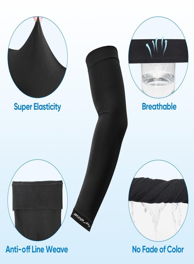 APEXUP Cooling Arm Sleeves for Men Women, UV Sun Protection UPF 50, Volleyball Arm Sleeves Compression Sleeves for Outdoor (4PK, Black/White/Gray/Dark Gray) - Image 2