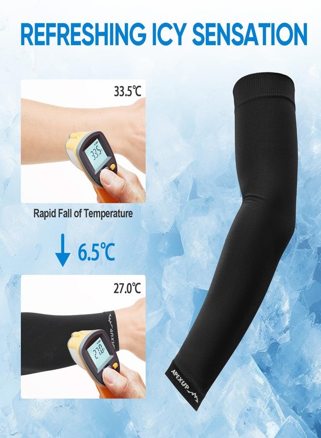APEXUP Cooling Arm Sleeves for Men Women, UV Sun Protection UPF 50, Volleyball Arm Sleeves Compression Sleeves for Outdoor (4PK, Black/White/Gray/Dark Gray) - Image 5