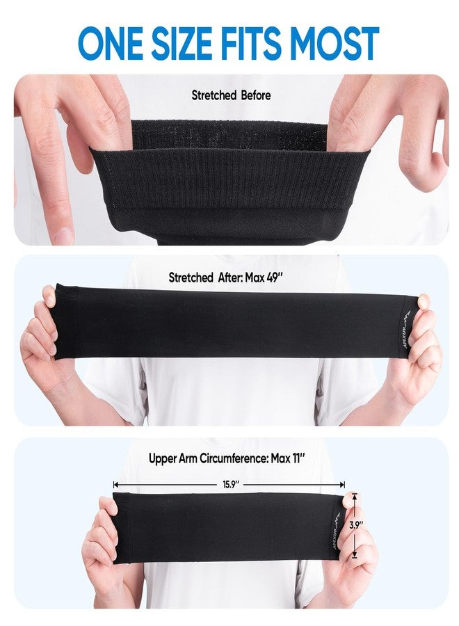 APEXUP Cooling Arm Sleeves for Men Women, UV Sun Protection UPF 50, Volleyball Arm Sleeves Compression Sleeves for Outdoor (4PK, Black/White/Gray/Dark Gray) - Image 4