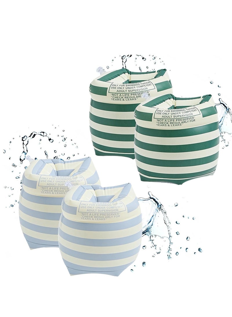 Inflatable Swim Arm Bands, Floatation Sleeves for Kids, Toddlers, and Adults (Set of 4) - Perfect for Safe Swimming and Water Fun! - Image 1